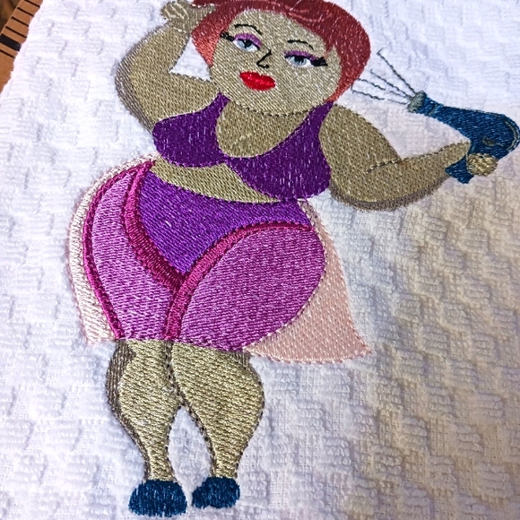 Embroidered Waffle Towel - Picture 1 of 1